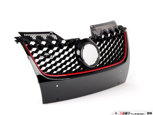 Honeycomb Grille - Black With Red Strip