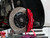 Front Big Brake Kit - Stage 5 - 2-Piece Cross-Drilled & Slotted Rotors (352x32) - With Red Calipers