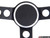 Rennline Leather Steering Wheel - Black Spokes & Silver Horn Ring