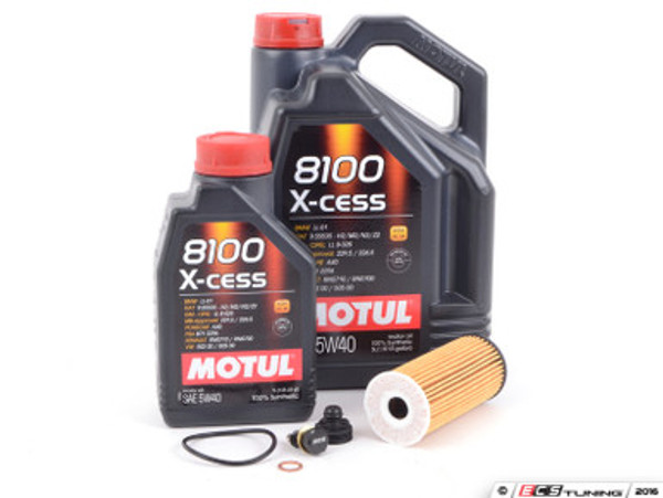 MINI Motul 8100 X-Cess 5w-40 Oil Service Kit Gen 3 2.0L - With ECS Magnetic Drain Plug