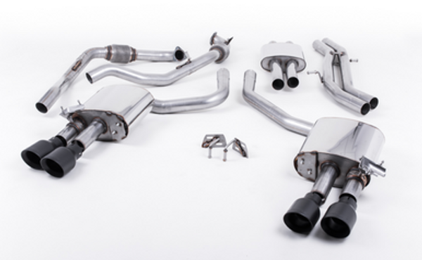 Milltek Cat Back Resonated with Quad GT-100 Cerakote Trims (Sport Diff Models Only)