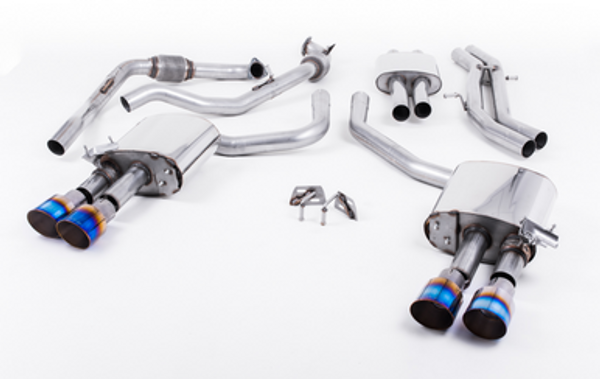 Milltek Cat Back Resonated with Quad GT-100 Burnt Titantium Trims (Sport Diff Models Only)