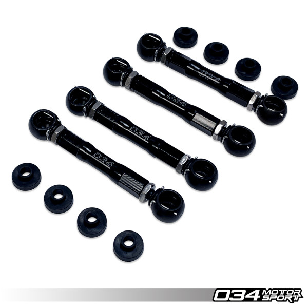 034 Motorsport ADJUSTABLE LOWERING LINK KIT, BILLET ALUMINUM, AUDI C7 WITH ADAPTIVE AIR SUSPENSION