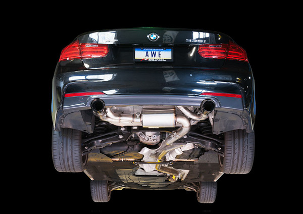 AWE Tuning BMW F3X 335i/435i Touring Edition Axle Back Exhaust -- Chrome Silver Tips (102mm)