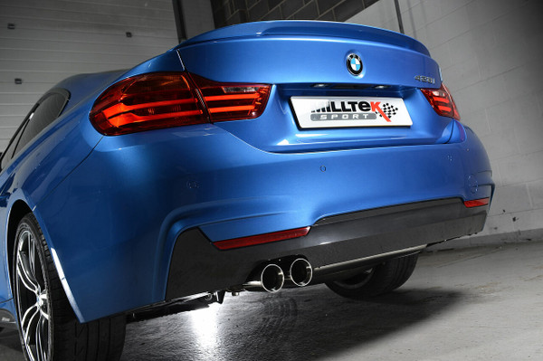 Milltek Non-Resonated Cat-Back Exhaust With OE Style Cerakote Black Tips - BMW 4 Series Coupe Automatic With Tow Bar | SSXBM1011