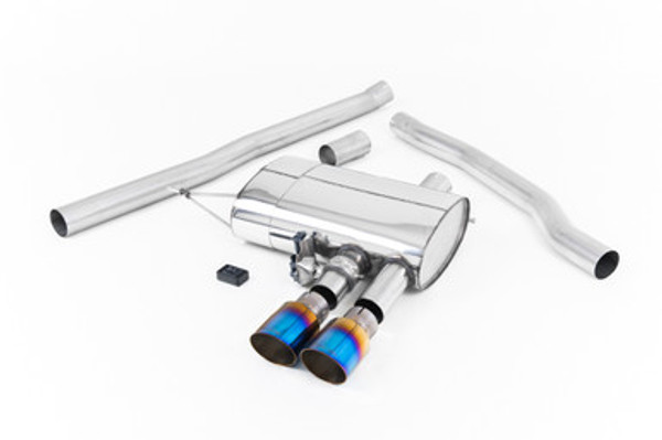 Milltek Sport Cat-Back ValveSonic Non-resonated (louder). Burnt Titanium Tips - inc Bluetooth Valve Control