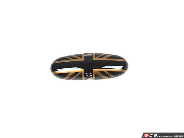 Gold Jack Union Jack Cover Rearview Mirror