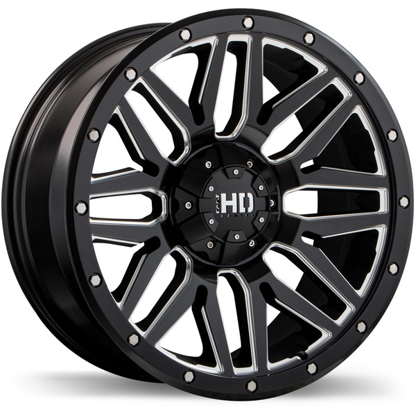 Menace 17x8.0 5x127 / 139.7mm +15 87.1mm | Satin Black w/Milled Trim Finish