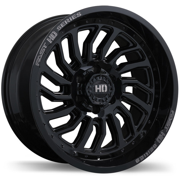 D-STRUCT 20x10.0 6x139.7mm -15 93.1mm | Gloss Black with Grey Miling Finish