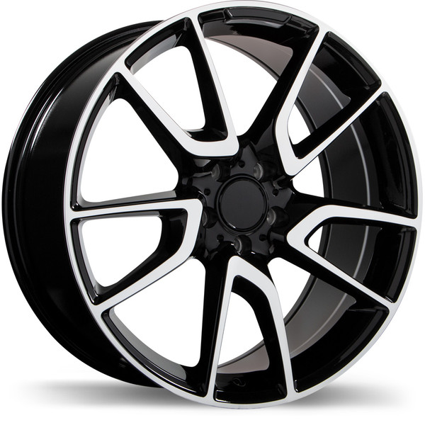 R207 19x8.5 5x112mm +40 66.5mm | Gloss Black with Machined Face Finish