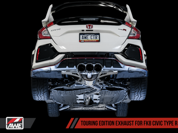 AWE Touring Edition Exhaust for FK8 Civic Type R (includes Front Pipe) - Triple Diamond Black Tips