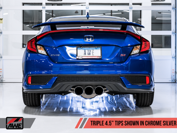 AWE Triple Tip Conversion for 10th Gen Civic Si - Chrome Silver Tip