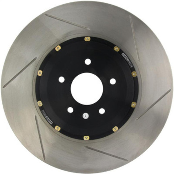 StopTech AeroRotor 2 Piece Black Hat Zinc Coated Rotor Drilled; Front Left | 129.34164.35