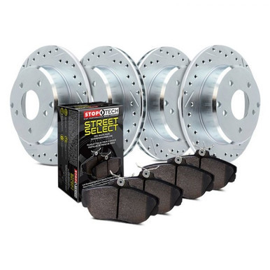 StopTech Select Sport Axle Pack, Drilled and Slotted, 4 Wheel Brake Kit | 925.34005