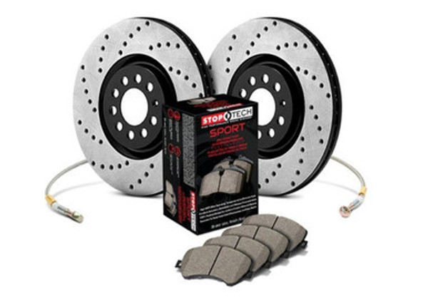 StopTech Sport Axle Pack Drilled Rotor; Front Brake Kit | 979.34022F StopTech Sport Axle Pack Drilled Rotor; Front Brake Kit | 979.34022F