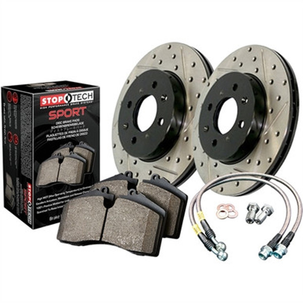 StopTech Sport Axle Pack Drilled and Slotted; Rear Brake Kit | 978.35012R