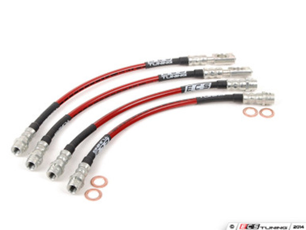 Front & Rear Exact-Fit Stainless Steel Brake Lines - Kit | ES1313