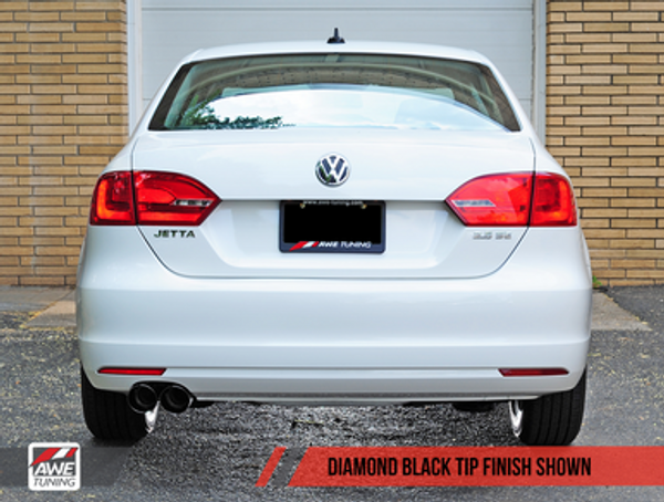 AWE Tuning Mk6 Jetta 2.5L Track Edition Exhaust - Diamond Black Tips