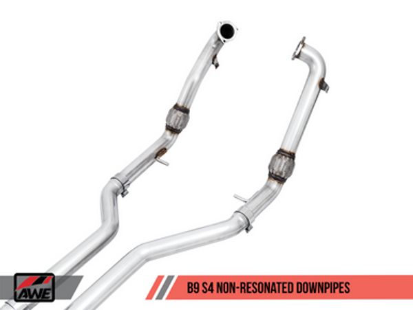 AWE Tuning Audi B9 S4 Track Edition Exhaust - Non-Resonated (Diamond Black 90mm Tips)