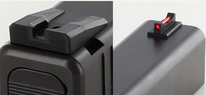 Dawson Precision Fiber Optic Front & Black Rear Fixed Sight Set for Glock Gen 5