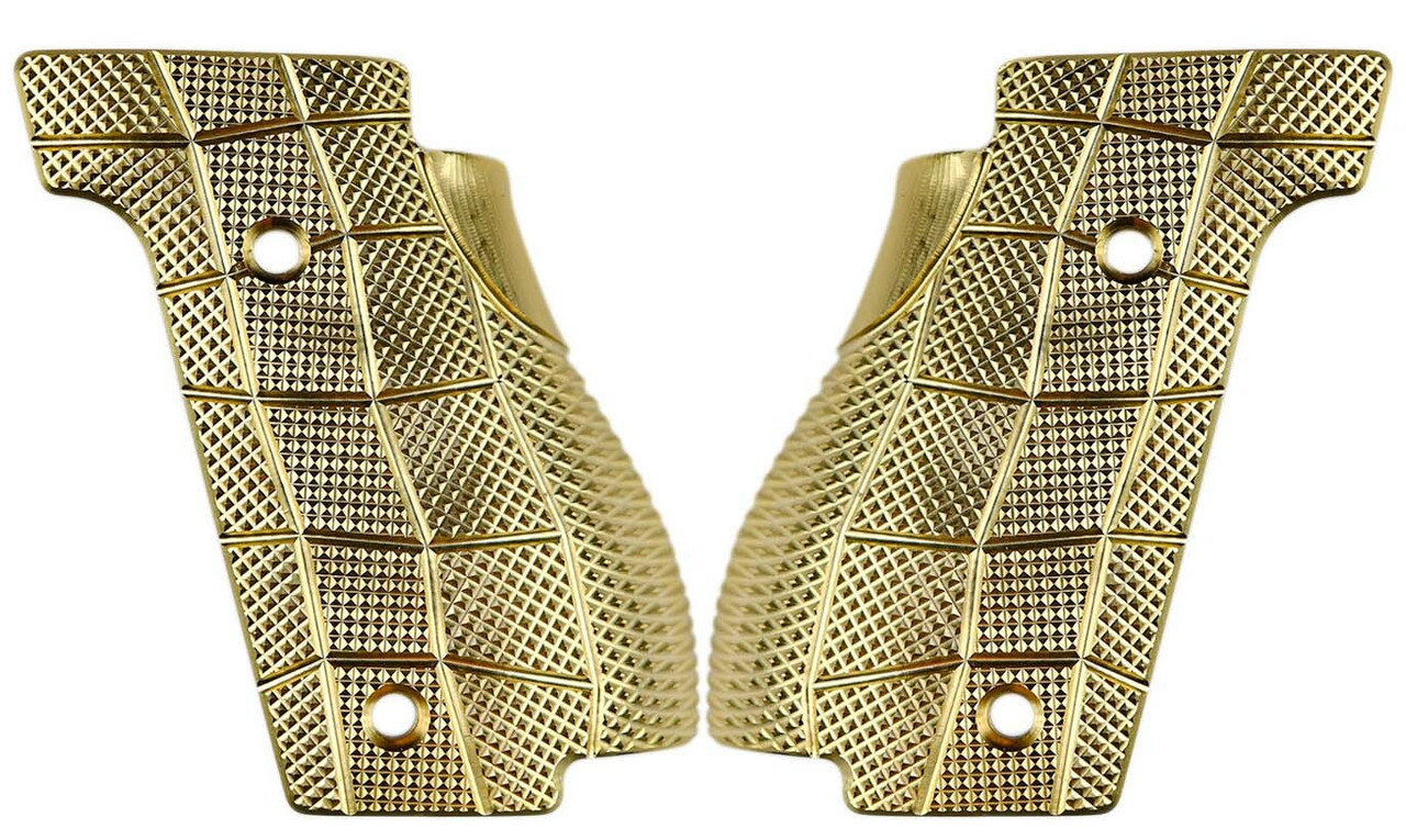 Walther Q5 | Q4 | PDP Compact Match Steel Frame (SF) GridLOK Brass Grips by LOK Grips