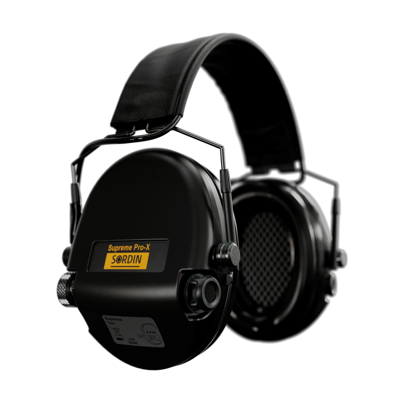 Sordin Supreme Pro-X Slim Electronic Earmuffs - Black