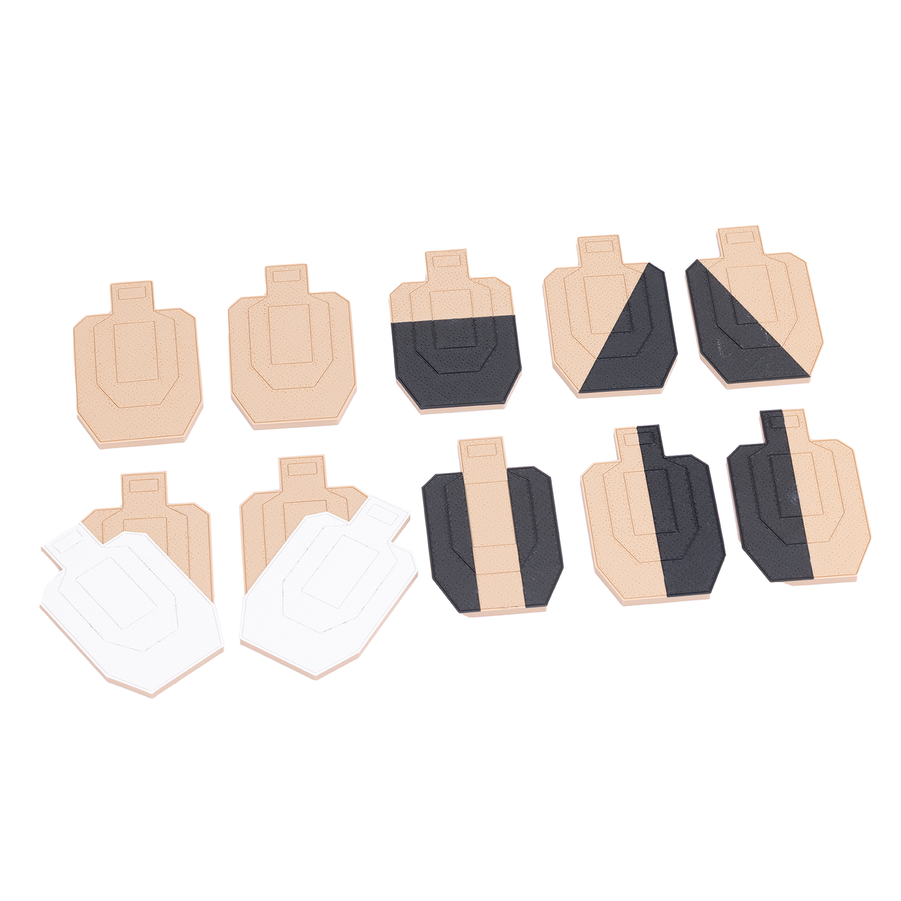 10-Pack of 3D Printed Magnetic Dry Fire Targets - USPSA Style by JV Training Accessories