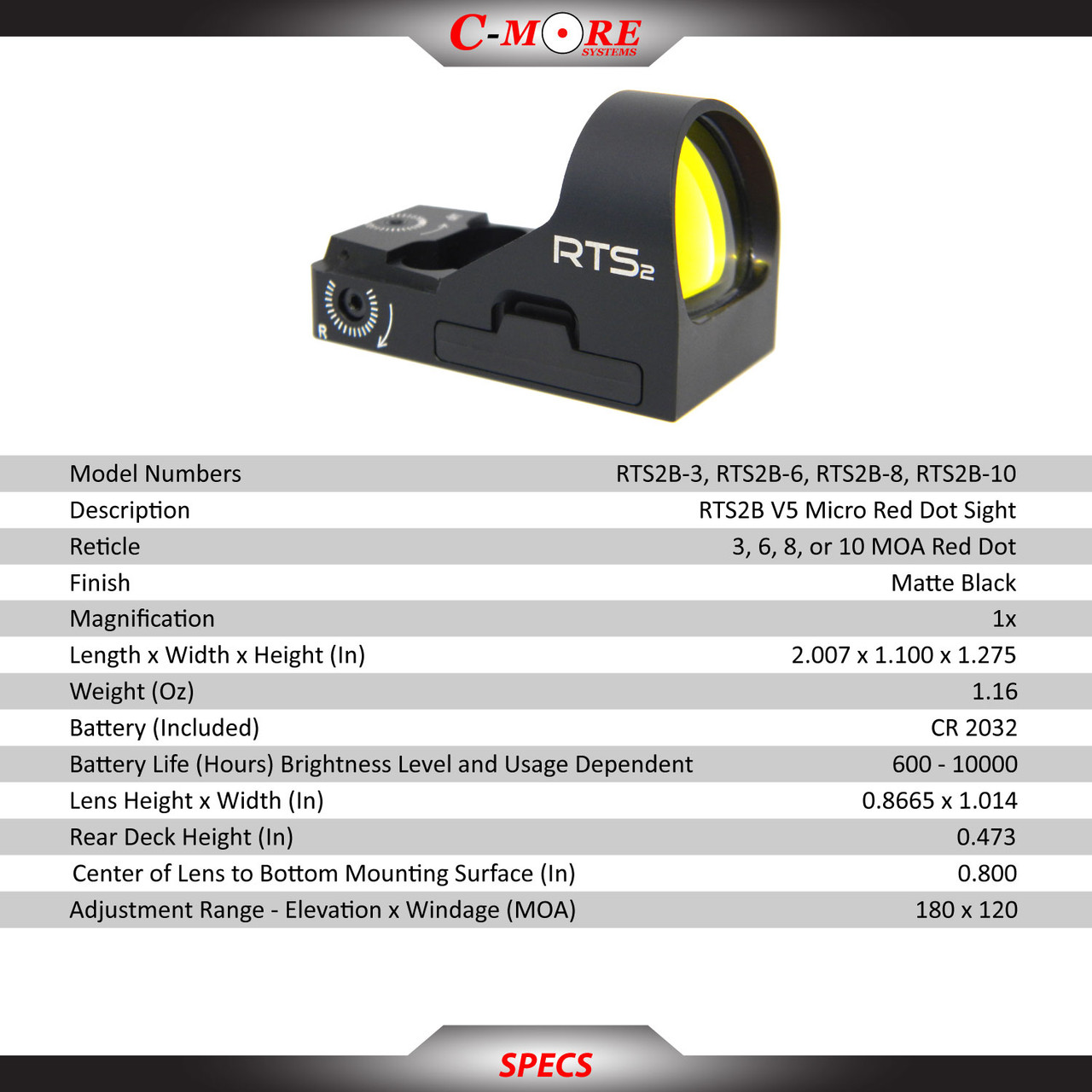 C-More RTS2 Red Dot Optic | BSPS