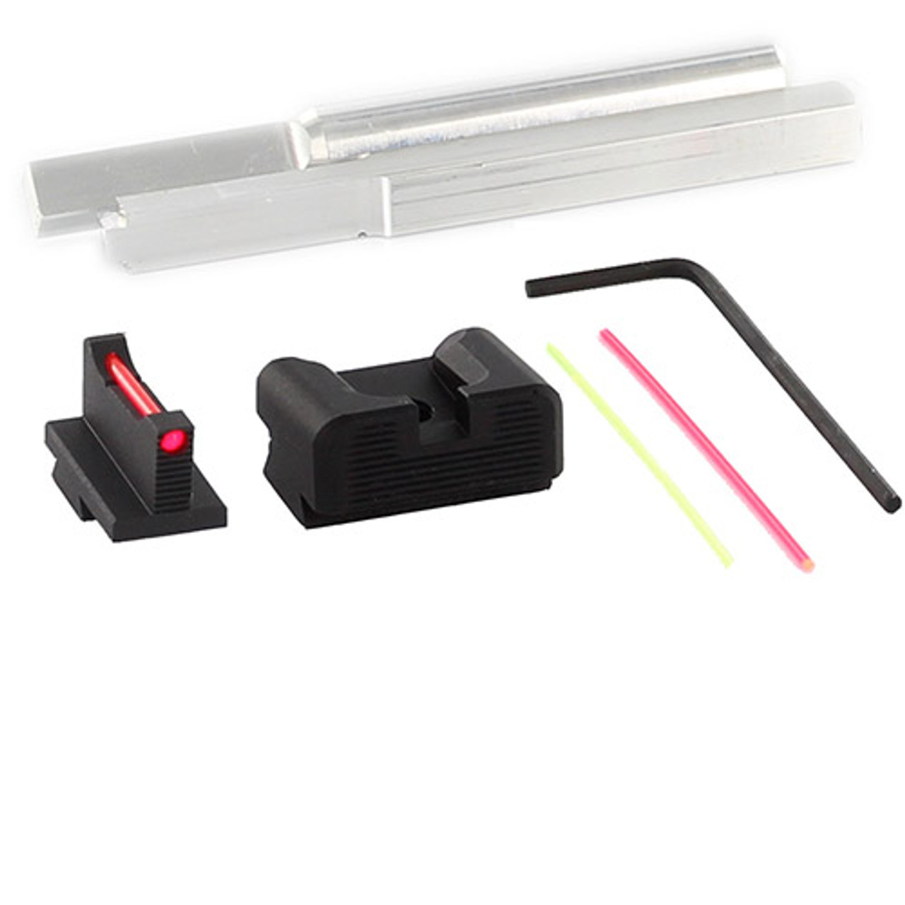 Dawson Precision Non Co-Witness Fiber Front Sight & Fixed Rear Sight Set for Smith and Wesson (S&W) M&P CORE