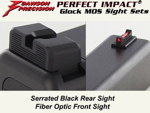 Dawson Precision Glock Gen5 G34 MOS Non Co-Witness Fixed Sight Set - Black Rear & Fiber Optic Front (310-236)