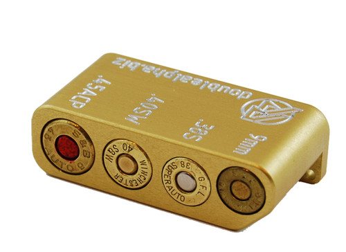DAA Golden Multi Caliber (9mm, 38 Super, 40 S&W, 45 ACP) Case Gauge by Double Alpha Academy