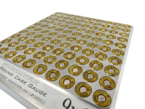 100-Hole 9mm Luger Chamber Checker Cartridge Case Gauge Hundo Casegauge