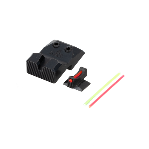 FRANK PROCTOR Y-NOTCH 1911 & 2011 FIXED REAR & FIBER OPTIC FRONT SIGHT SET W/ NOVAK CUT