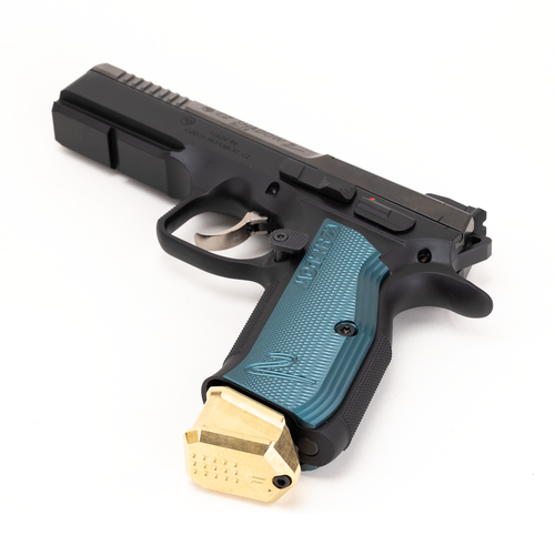 CZ Shadow 2 / CZ-75 Signature Series +5 Brass Magazine Extension by Taylor Freelance CZ Shadow 2 / CZ-75 Signature Series +5 Brass Magazine Extension by Taylor Freelance