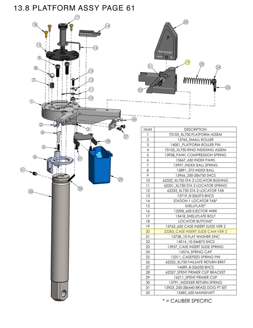 Dillon Precision XL650 / XL750 Case Insert Slide - 13763 Dillon Precision XL650 / XL750 Case Insert Slide - 13763