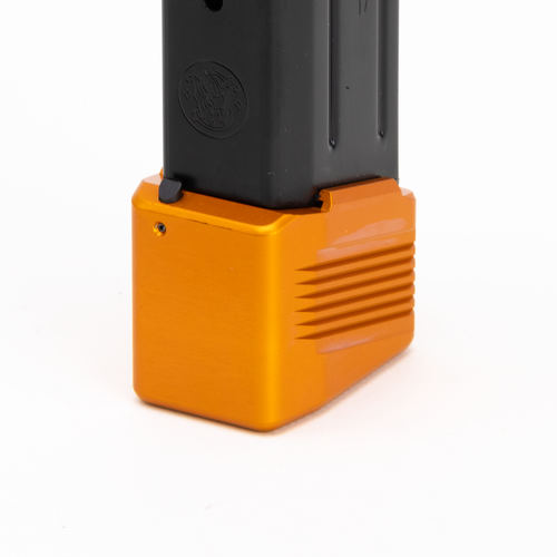 Orange anodized Henning S&W M&P +6 magazine extension