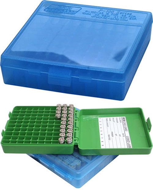 MTM P-100 Series 40 S&W & 45 ACP 100 Round Ammunition Boxes MTM P-100 Series 40 S&W & 45 ACP 100 Round Ammunition Boxes