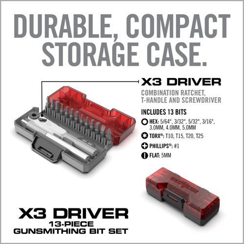 Real Avid X3™ Driver 13-Piece Gunsmithing Bit Set (AVX3GBS13)