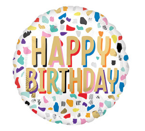 Happy Confetti Birthday 17" Foil Balloon (Packaged) Happy Confetti Birthday 17" Foil Balloon (Packaged)