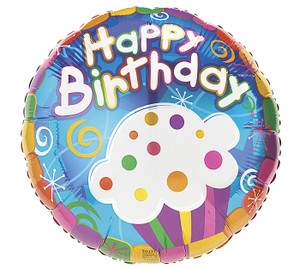 Cupcake Birthday 17" Foil Balloon (Packaged) Cupcake Birthday 17" Foil Balloon (Packaged)