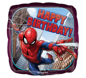 Spider-Man Birthday Square Shape 17" Foil Balloon (Packaged) Spider-Man Birthday Square Shape 17" Foil Balloon (Packaged)