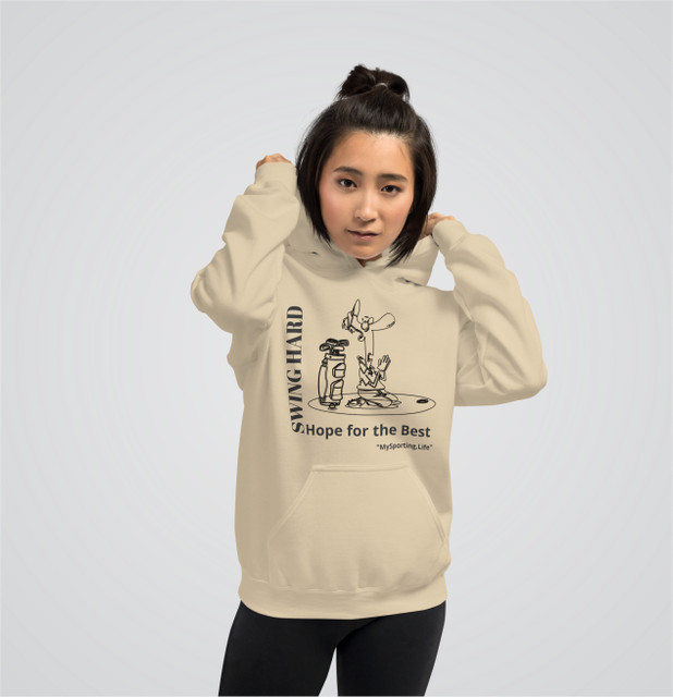 "Golf Collage" Adults Hoodie Sand Swing Hard