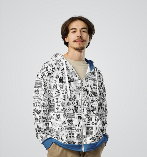 "Football Collage" Adult Zip-Up Hoodie "Football Collage" Adult Zip-Up Hoodie