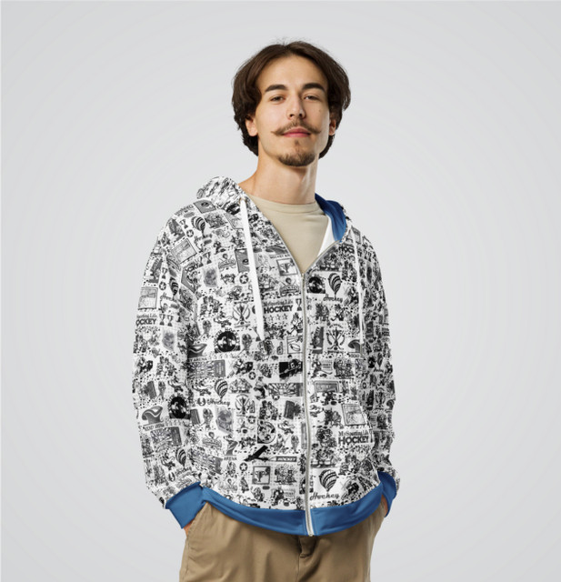 "Hockey Collage" Adult Zip-Up Hoodie "Hockey Collage" Adult Zip-Up Hoodie
