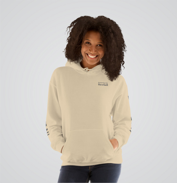 "Baseball Frame It" Adults Hoodie Sand "Baseball Frame It" Adults Hoodie Sand