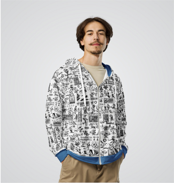 "Baseball Collage" Adult Zip-Up Hoodie "Baseball Collage" Adult Zip-Up Hoodie
