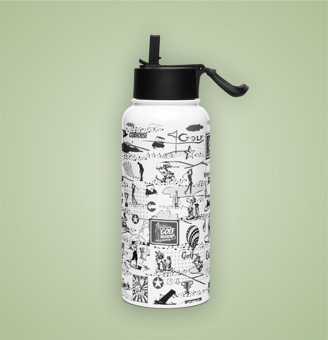 Stainless Steel Water Bottle With a Straw Lid For Golf Fans