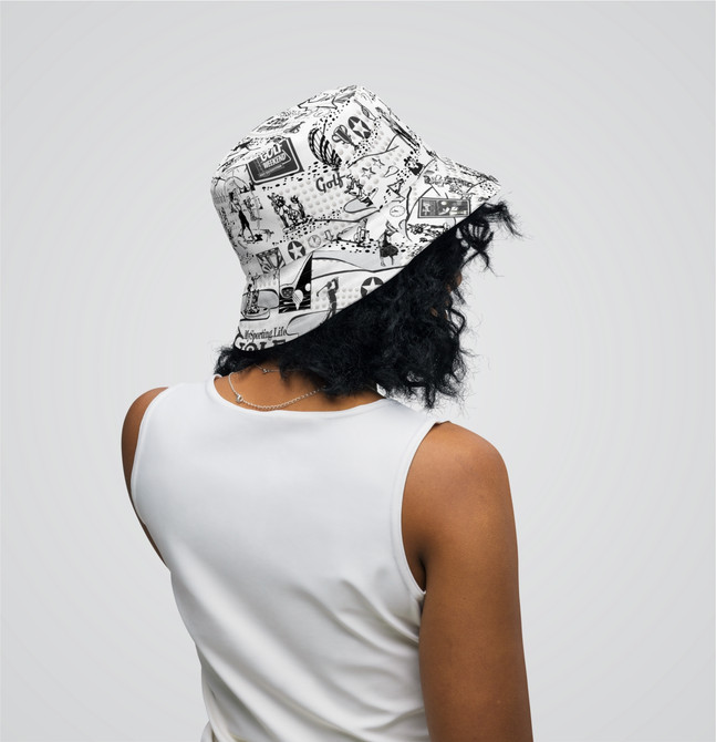 "Golf Collage" Reversible Bucket Hat