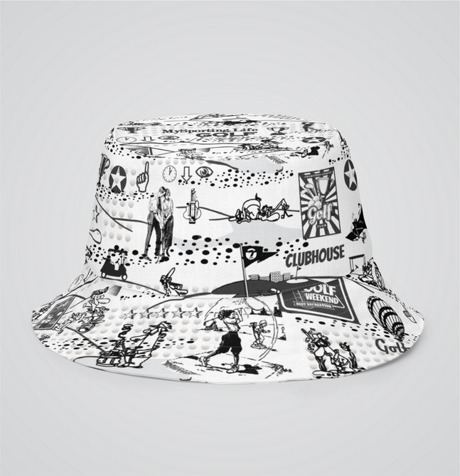 "Golf Collage" Reversible Bucket Hat