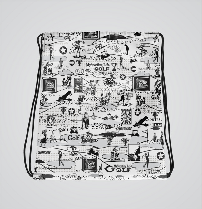 "Golf Collage" Drawstring Bag
